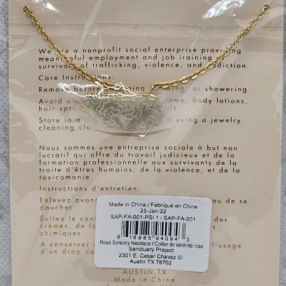 NWT Sanctuary Project Rose Quartz Serenity Necklace - Picture 7 of 7